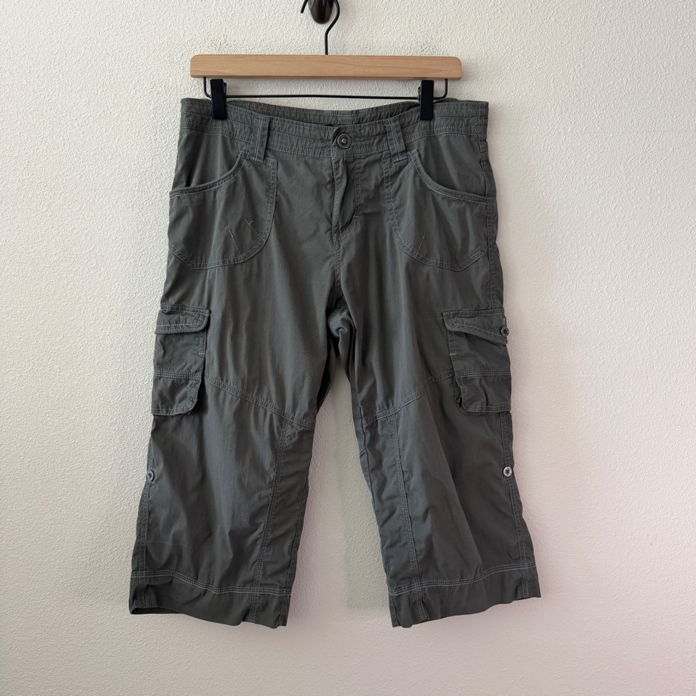 KUHL Womens Cotton Cargo Capri Pants Size 10 Gorpcore Hiking Utility Granola